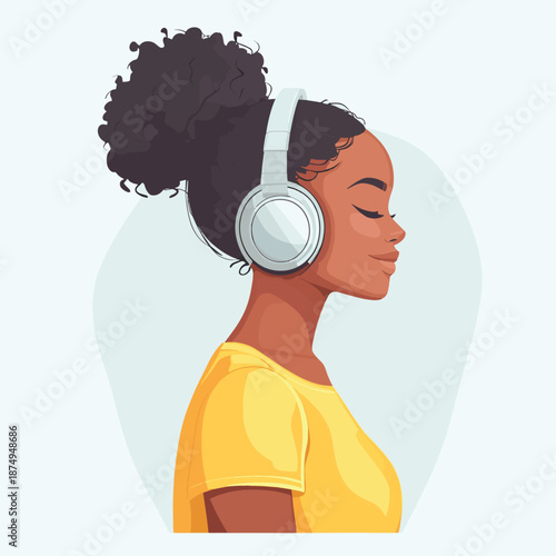 Music lover enjoying audio in headphones