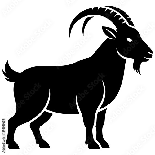 Silhouette of a Capricorn zodiac sign goat.