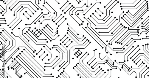 

Search by image or video
Black line circuit computer technology futuristic on white background design creative vector