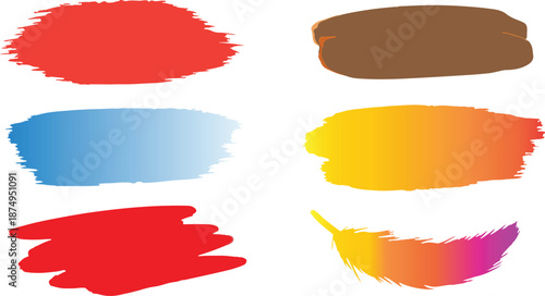 Colorful paint strokes. Set of colorful brush strokes, lines, Brush stain. Rectangle brush collection. Grungy brushes collection. permanent marker pen stroke set Vector black paint brush