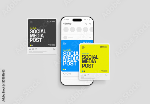 Realstic Social Media Square Post Mockup