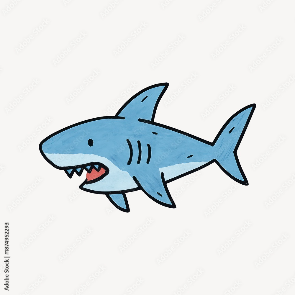 Obraz premium Cartoon shark illustration design.