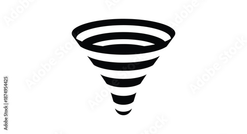 a black and white illustration of a funnel cloud silhouette high quality professional detailed modern elegant