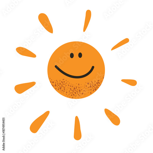 Cartoon hand drawn funny cute sun 10 icon clipart avatar isolated illustration