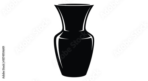 a black vase with a distinctive shape silhouette high quality professional detailed modern elegant stylish clean