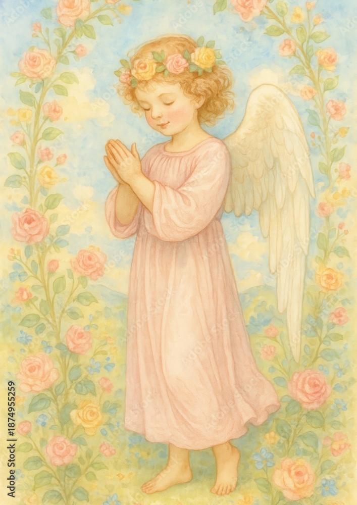 Fototapeta premium Ethereal angelic floral elegance