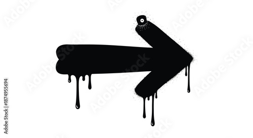 a black arrow with a hole at the top and drips silhouette high quality professional detailed