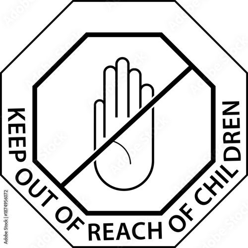 Warning sign for hazardous materials and child safety