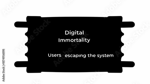 Digital immortality concept with users escaping the system