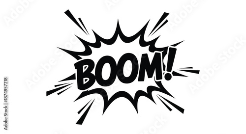 comic book style explosion with bold boom text and dynamic lines silhouette high quality professional detailed