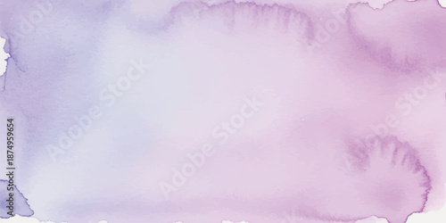 Soft Lilac Watercolor Background with Defined Saturated Top Edge and Hand Painted Feel