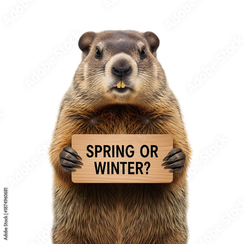 Groundhog day isolated image punxsutawney phil on transparent background