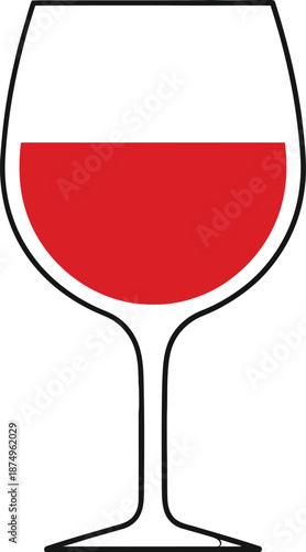 A wine glass filled with red wine on a white background Keywords: wine glass, red wine, beverage, drink, alcohol, liquid, celebration, party