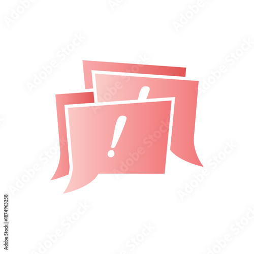 Expressive chat bubbles with exclamation signs representing worldwide communication, sharing thoughts, feedback, announcements, and online collaboration