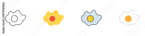 Omelette icon set vector. fried egg, breakfast symbol. vector illustration.