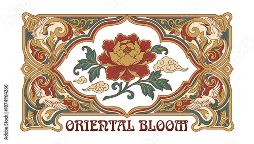 Oriental Bloom Artwork: This striking artwork features a meticulously detailed floral design, infused with an oriental aesthetic. The artwork celebrates the delicate beauty of nature, with each petal.