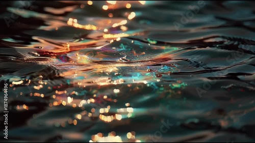 Wallpaper Mural Water ripples reflecting vibrant sunset colors Torontodigital.ca