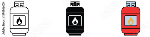Gas cylinder icon set vector. natural gas symbol. vector illustration.