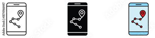 Location tracking icon set vector. mobile navigation symbol. vector illustration.