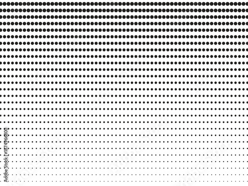 Abstract black and white halftone gradient background. Repeating endless dots texture. polka dot pattern symbol. vector illustration.