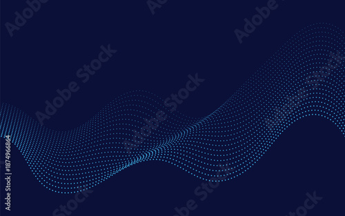 Abstract blue halftone digital wave pattern background. data flow, futuristic, big data, technology, connectivity, digital realm symbol. vector illustration.