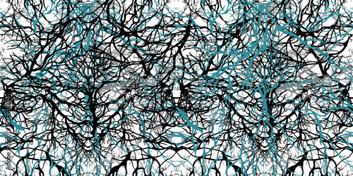 Seamless pattern tree branches. hand drawing. Not AI Vector illustration.