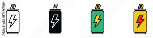 Energy drink icon set vector. power, beverage symbol. vector illustration.