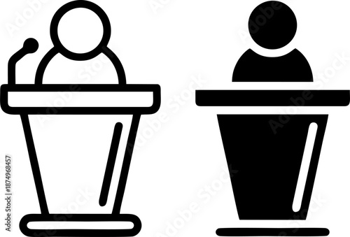 Public Speaker Podium Icon
