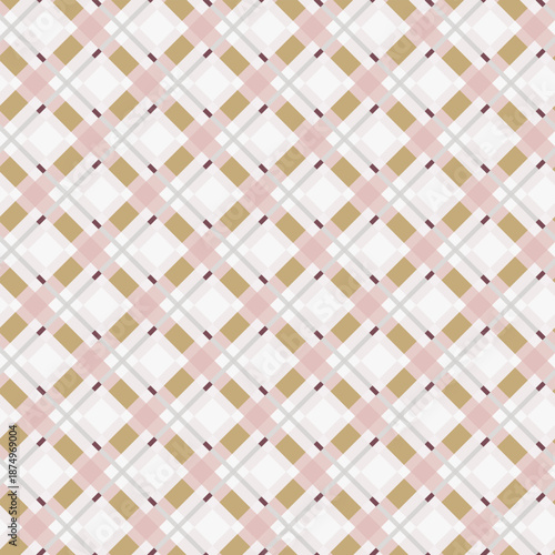 Blush Gold Classic Plaid Pattern