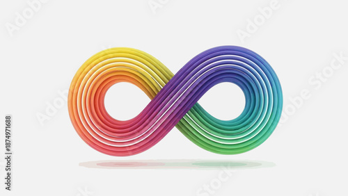 Vibrant rainbow infinity symbol with colorful gradient effect