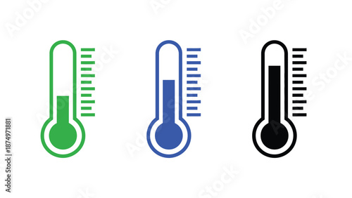 Three thermometers show different temperature readings.