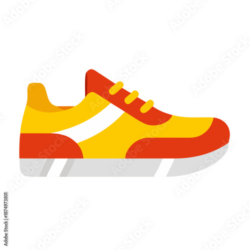 Cartoon athletic sneakers. Sport shoe pair group, fitness footwear design multicolored sneaker of active man woman walking or running comfortable footwear, neat vector illustration 