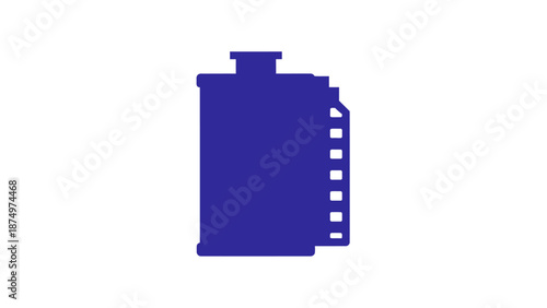 Blue Film Reel Icon on White Background