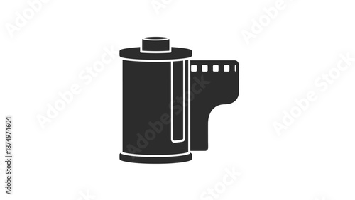 Film roll icon, photography symbol, vintage camera equipment