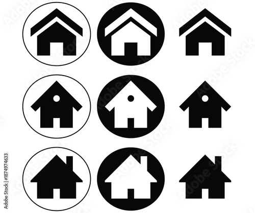 Collection of House Icons in Various Styles.