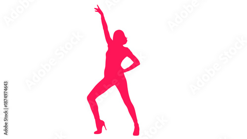 Woman Dancing Silhouette Pink Isolated