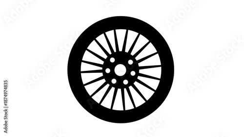 Black Motorcycle Wheel Silhouette
