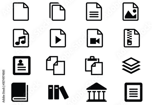 Set of Simple Document and File Icons.