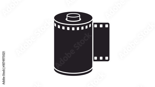 Film roll icon, vintage photography symbol