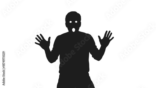 Shocked Silhouette Man