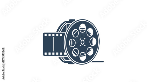Film Reel Icon - Vintage Cinema Motion Picture Symbol