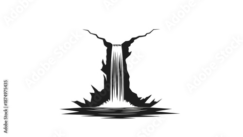 Abstract Waterfall Silhouette Icon