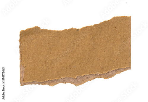 Wallpaper Mural brown recycled paper isolated on a white background, torn brown cardboard on a transparent background. Torontodigital.ca