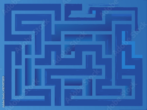 a blue maze with a darker blue background and lighter blue lines