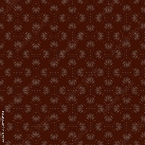 Seamless monochrome brown pattern in the Art Deco style.