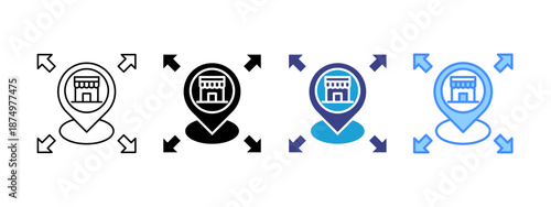 Expansion icon set multiple style collection