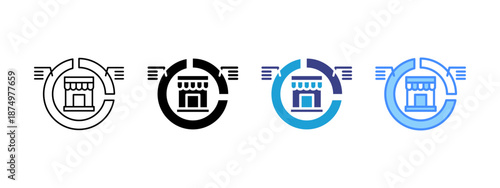 Market Segment  icon set multiple style collection