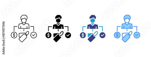Consumer Behavior icon set multiple style collection