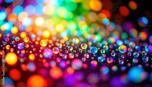 Colorful Light Refractions Creating Dreamy Rainbow