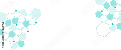 Vector hexagons pattern. Geometric abstract background with simple hexagonal elements. Medical, technology or science desig